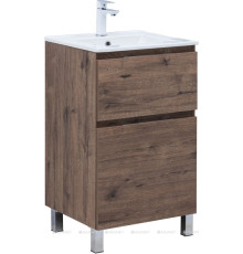 Тумба под раковину Aquanet Алвита New 50 напольная 2 ящика дуб веллингтон табак 00344126