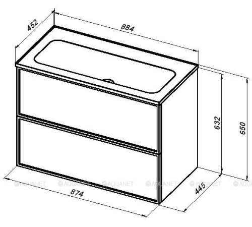 Тумба под раковину Aquanet Арт 90 ясень графит 00329613