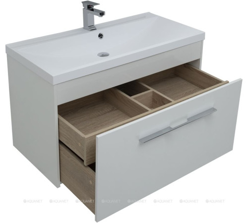 Тумба под раковину Aquanet Августа 100 белый ручка хром 00274142