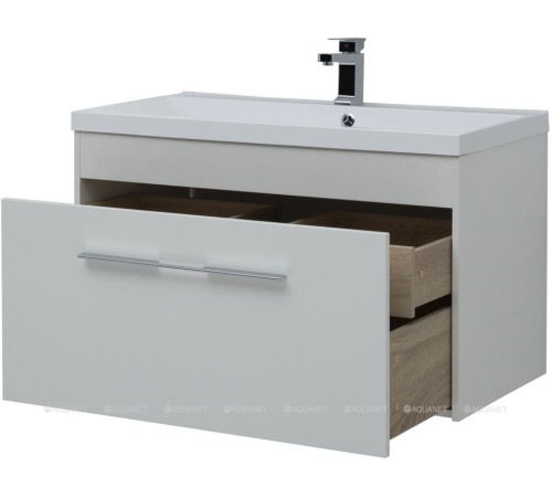 Тумба под раковину Aquanet Августа 100 белый ручка хром 00274142
