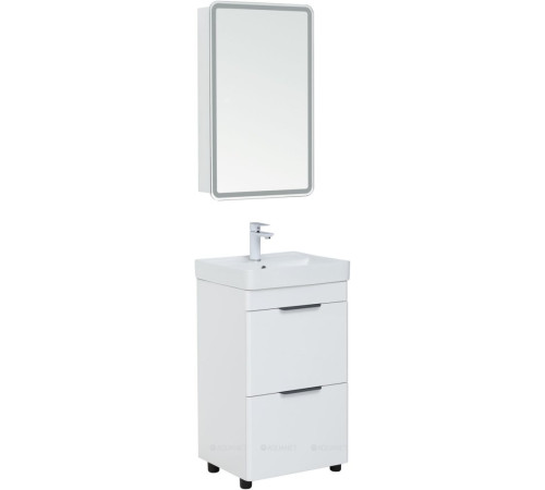 Тумба под раковину Aquanet Ирис new 50 напольная 2 ящика белый глянец 00310151