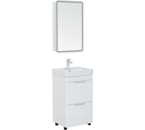 Тумба под раковину Aquanet Ирис new 50 напольная 2 ящика белый глянец 00310151