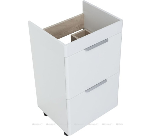 Тумба под раковину Aquanet Ирис new 50 напольная 2 ящика белый глянец 00310151