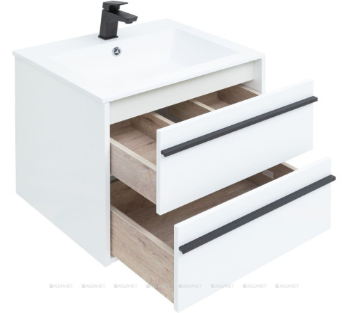 Комплект 1 Тумба под раковину Aquanet Lino 60 белый матовый 00253901