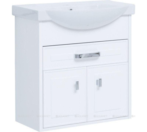 Тумба под раковину Aquanet Монро 65 белый матовый 1 ящик 2 дверцы 00235589