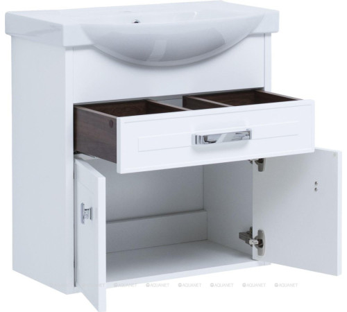 Тумба под раковину Aquanet Монро 65 белый матовый 1 ящик 2 дверцы 00235589
