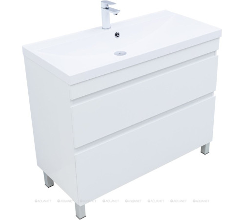 Тумба напольная Aquanet Нота new 100 2 ящика белый глянец 00344150
