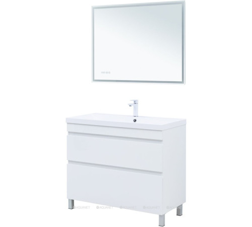 Тумба напольная Aquanet Нота new 100 2 ящика белый глянец 00344150