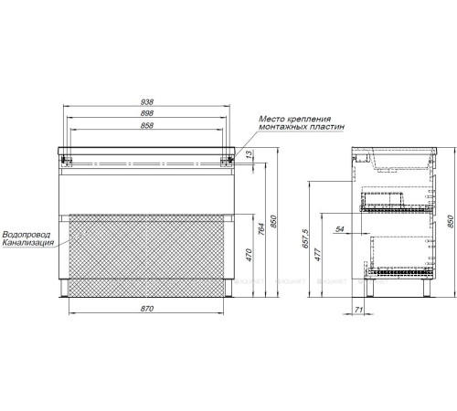 Тумба напольная Aquanet Нота new 100 2 ящика белый глянец 00344150