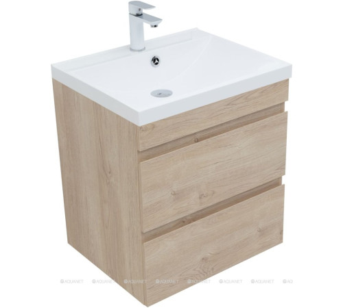 Тумба под раковину Aquanet Нота New 58 дуб светлый 00334197