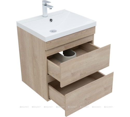 Тумба под раковину Aquanet Нота New 58 дуб светлый 00334197