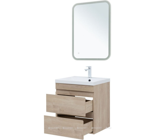 Тумба под раковину Aquanet Нота New 58 дуб светлый 00334197