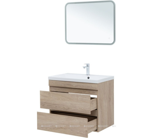 Тумба под раковину Aquanet Нота New 75 дуб светлый 00334198