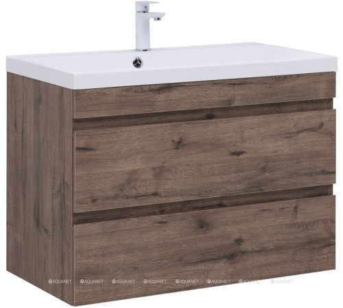 Тумба под раковину Aquanet Нота New 90 дуб веллингтон табак 00334193