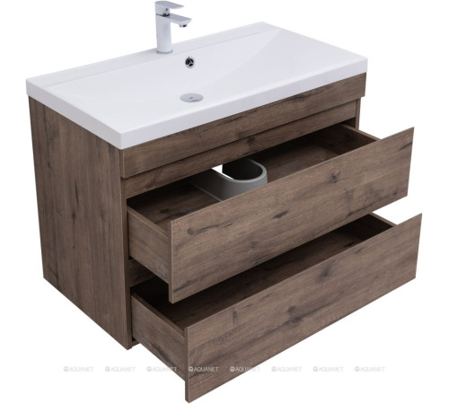 Тумба под раковину Aquanet Нота New 90 дуб веллингтон табак 00334193