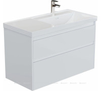 Тумба под раковину Aquanet Nova Lite 2.0 100 R 2 ящика белый глянец 00346312
