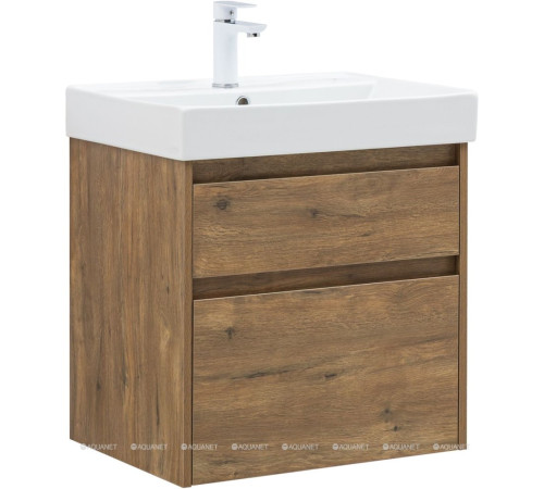 Тумба под раковину Aquanet Nova Lite 2.0 60 2 ящика дуб рустикальный 00346315