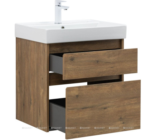 Тумба под раковину Aquanet Nova Lite 2.0 60 2 ящика дуб рустикальный 00346315