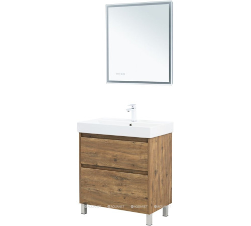 Тумба под раковину Aquanet Nova Lite 2.0 75 напольная дуб рустикальный 00346344