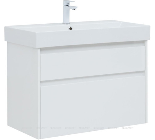 Тумба под раковину Aquanet Nova Lite 85 2 ящика белый глянец Slim Synergy 00249936