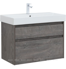 Тумба под раковину Aquanet Nova Lite 85 2 ящика дуб рошелье Slim Synergy 00249937