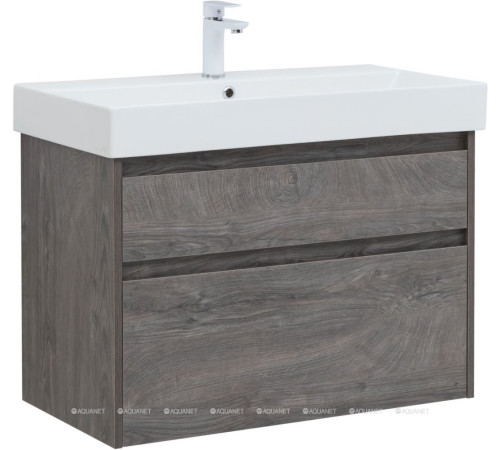 Тумба под раковину Aquanet Nova Lite 85 2 ящика дуб рошелье Slim Synergy 00249937