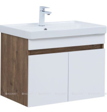 Тумба под раковину Aquanet Оптима 80 дуб рустикальный/белый сатин 00344793