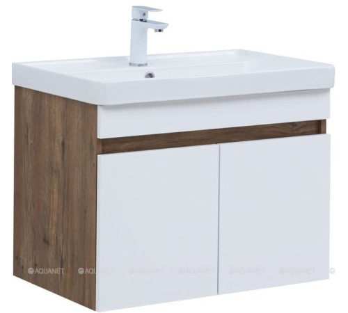 Тумба под раковину Aquanet Оптима 80 дуб рустикальный/белый сатин 00344793