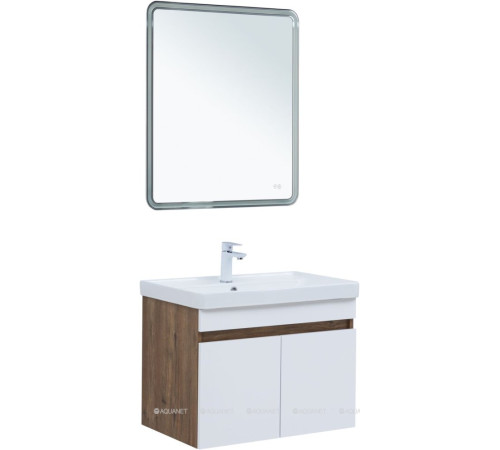 Тумба под раковину Aquanet Оптима 80 дуб рустикальный/белый сатин 00344793