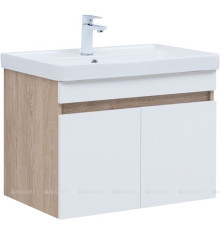 Тумба под раковину Aquanet Оптима 80 дуб светлый/белый сатин 00344801