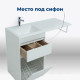Тумба под раковину Aquanet Токио 58 напольная 1 ящик без корзины белый глянец 00239290