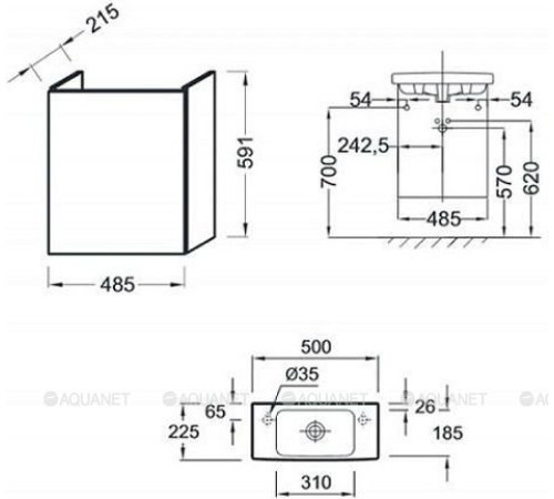 Тумба под раковину Jacob Delafon Odeon Up 48 см дуб сонома EB863RU-E5