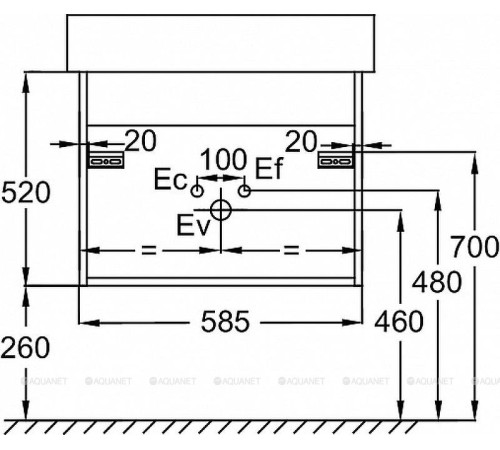 Тумба под раковину Jacob Delafon Tolbiac 60 см дуб давос натуральный EB2381-E75