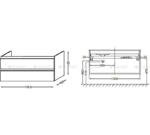 Тумба под раковину Jacob Delafon Vox 1000x460x452 мм 2 ящика Белый лак EB2025-RA-G1C