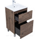 Тумба с раковиной Aquanet Алвита new 50 Flat напольная 2 ящика дуб веллингтон табак 00345674