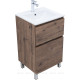 Тумба с раковиной Aquanet Алвита new 50 Flat напольная 2 ящика дуб веллингтон табак 00345674