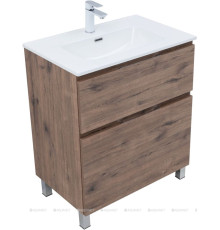 Тумба с раковиной Aquanet Алвита new 70 Flash напольная 2 ящика дуб веллингтон табак 00345688