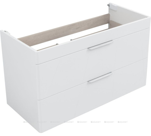 Тумба с раковиной Aquanet Ирис new 100 подвесная 2 ящика белый глянец 00342095
