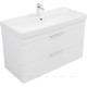 Тумба с раковиной Aquanet Ирис new 100 подвесная 2 ящика белый глянец 00342095