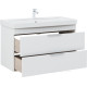 Тумба с раковиной Aquanet Ирис new 100 подвесная 2 ящика белый глянец 00342095
