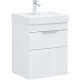 Тумба с раковиной Aquanet Ирис new 50 (Ирис Т) подвесная 1 ящик 2 фасада белый глянец 00367335