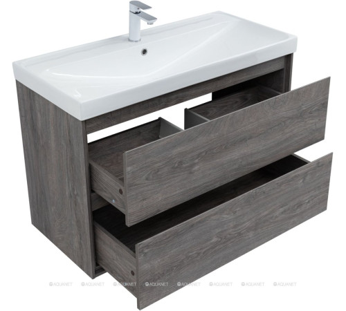 Тумба с раковиной Aquanet Милан 100 дуб рошелье 00340160