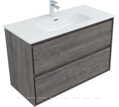 Тумба с раковиной Aquanet Милан 100 дуб рошелье 00340160