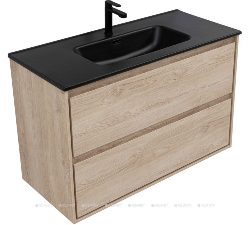 Тумба с раковиной Aquanet Милан 100 дуб светлый 00340170