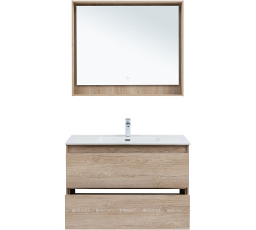 Тумба с раковиной Aquanet Милан 100 дуб светлый 00340170