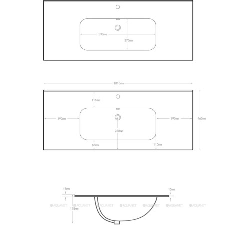 Тумба с раковиной Aquanet Милан 100 дуб светлый 00340170