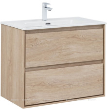 Тумба с раковиной Aquanet Милан (Flash) 80 дуб светлый 00340338