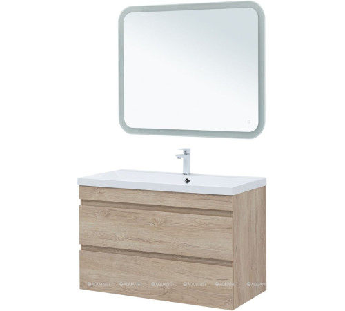 Тумба с раковиной Aquanet Нота New 100 см дуб светлый 00335883