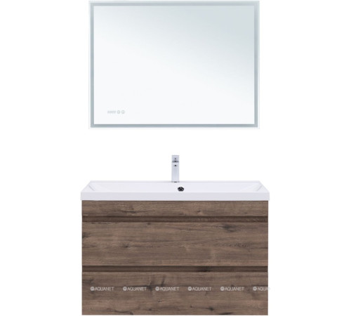 Тумба с раковиной Aquanet Нота New 100 см дуб веллингтон табак 00335878