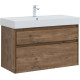 Тумба с раковиной Aquanet Nova Lite 100 Slim Synergy 2 ящика дуб рустикальный 00291828